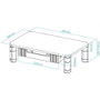 Tooq Soporte Elevador Multiusos TQMMPD02 con Cajón Negro